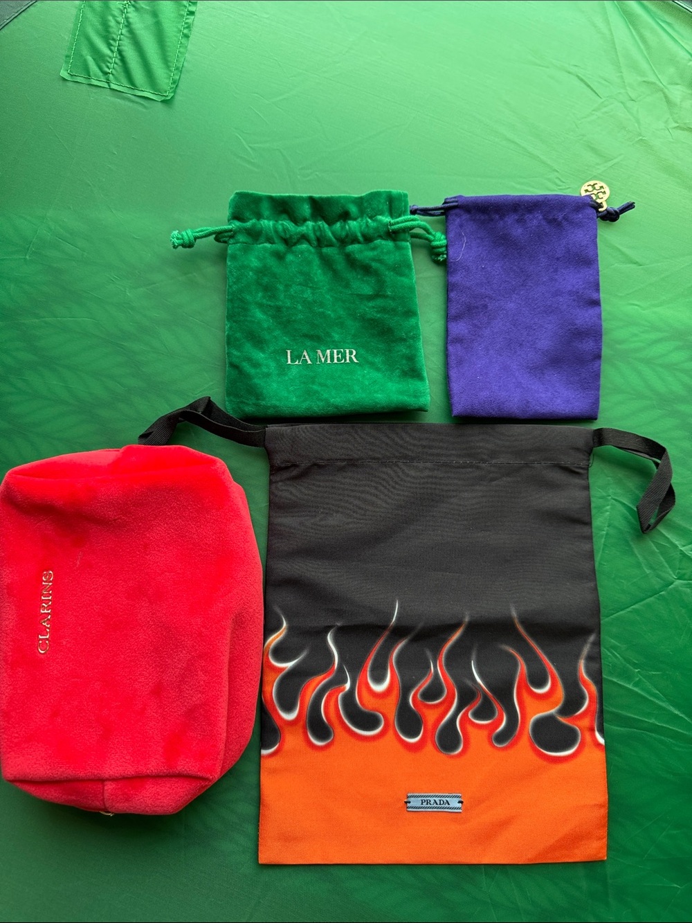 Bundle 4 Prada LA MER TORY BUCH CLA RIN RINS Drawstring Pouch